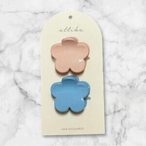 Ettika Hair Accessories Pink and Blue Flower Clips Set of 2 Brand new